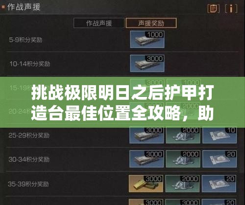 挑戰極限明日之后護甲打造臺最佳位置全攻略，助你輕松制霸生存戰場(chǎng)
